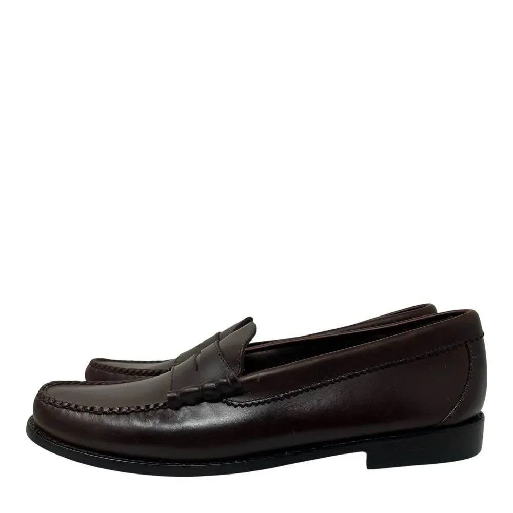 J Crew Camden Loafers Mens 11 Brown Leather Sole Penny Preppy Career BJ009